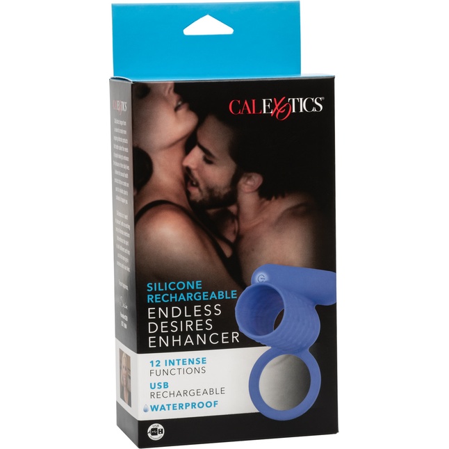 Синее эрекционное виброкольцо Silicone Rechargeable Endless Desires Enhancer - Couples Enhancers. Фотография 9.