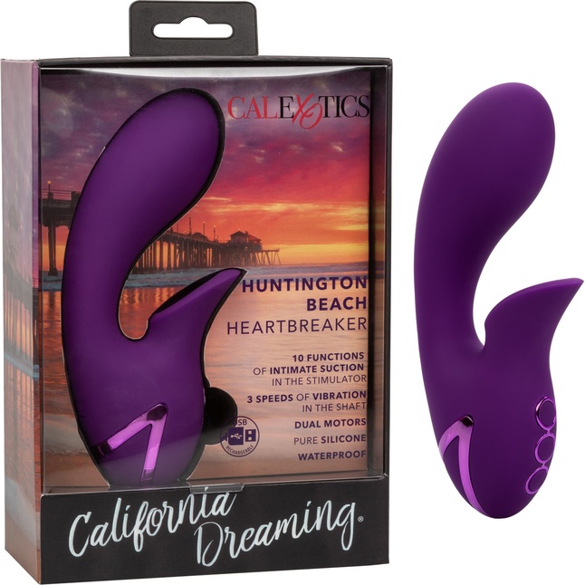 Фиолетовый вибратор-кролик Huntington Beach Heartbreaker - California Dreaming. Фотография 2.
