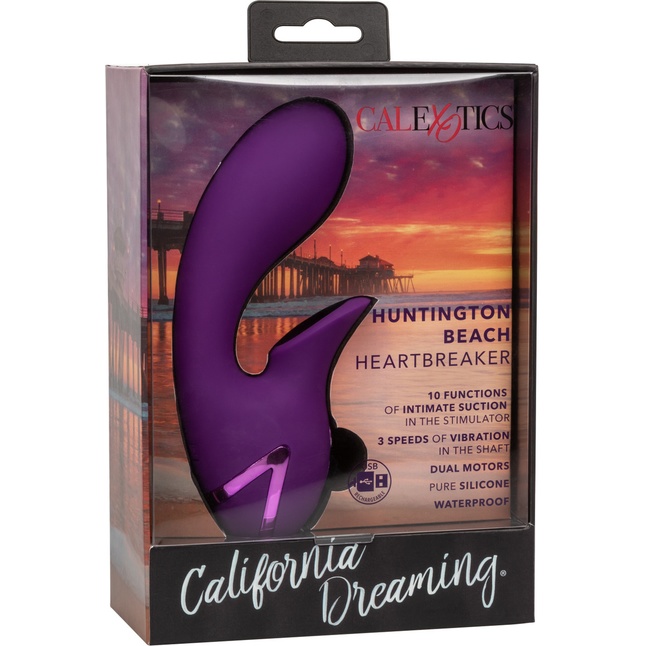 Фиолетовый вибратор-кролик Huntington Beach Heartbreaker - California Dreaming. Фотография 11.