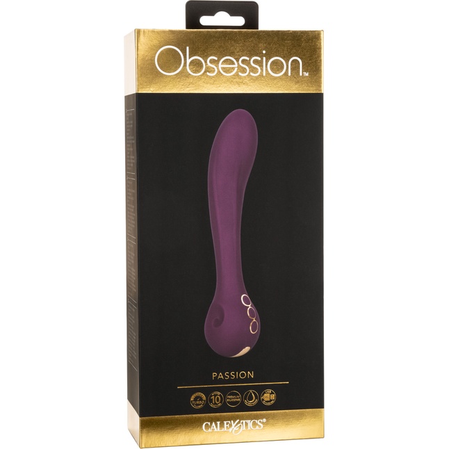 Фиолетовый изогнутый вибромассажер Passion - 21,5 см - Obsession. Фотография 2.