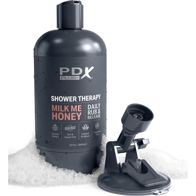 Мастурбатор-вагина цвета карамели Shower Therapy Milk Me Honey - PDX Plus. Фотография 5.