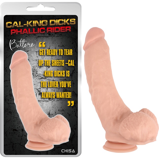 Телесный фаллоимитатор на присоске Phallic Rider - 22,5 см - Cal-king Dicks. Фотография 2.