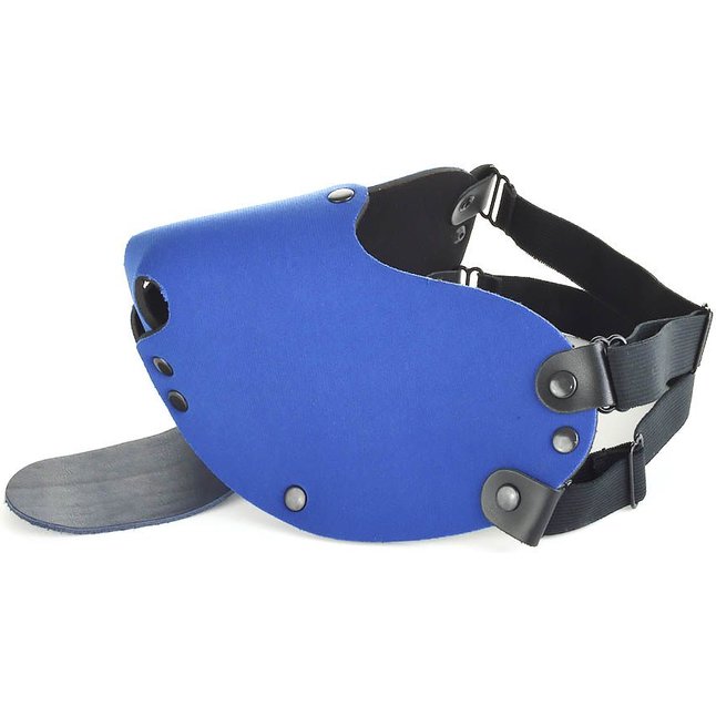 Синяя неопреновая маска Дог - BDSM accessories. Фотография 3.