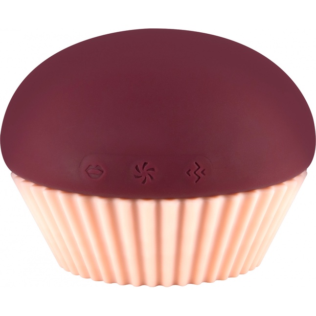 Фиолетовый вакуум-волновой вибратор в форме капкейка - Cupcake