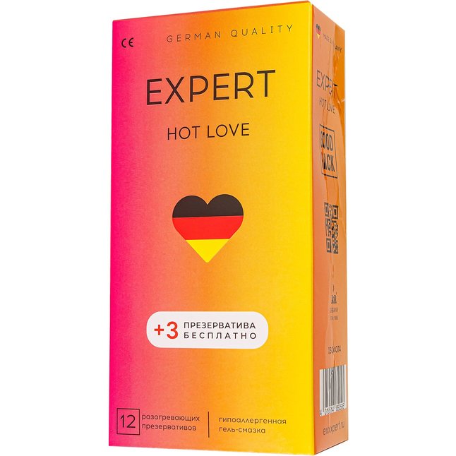 Презервативы EXPERT Hot Love с разогревающим эффектом - 12 шт.( 3 в подарок)