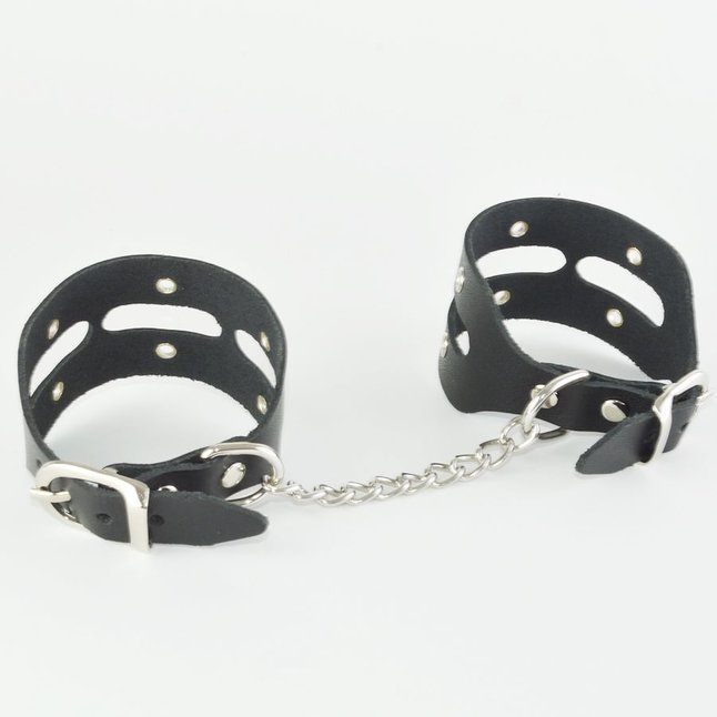 Черные кожаные наручники Лира - BDSM accessories. Фотография 3.