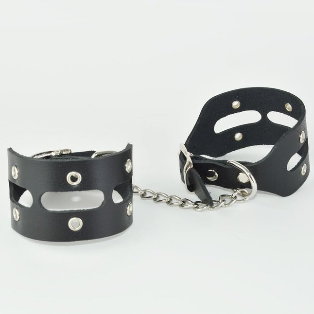 Черные кожаные наручники Лира - BDSM accessories