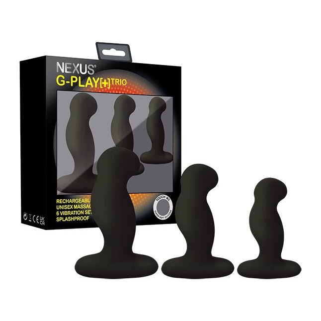 Набор из 3 черных вибровтулок Nexus G-Play Trio. Фотография 7.