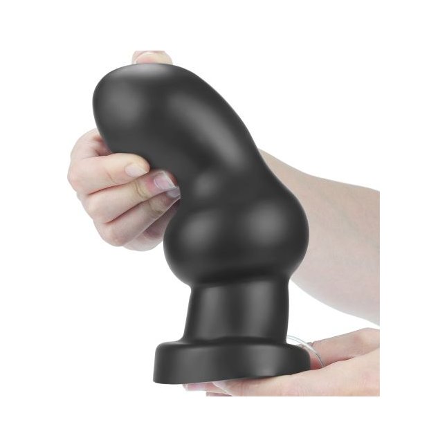Черная анальная вибровтулка 7 King Sized Vibrating Anal Rammer - 18 см. Фотография 6.