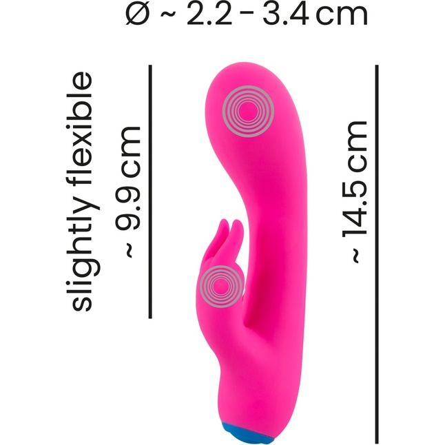 Розовый мини-вибратор со стимулятором клитора - 14,5 см - You2Toys. Фотография 8.