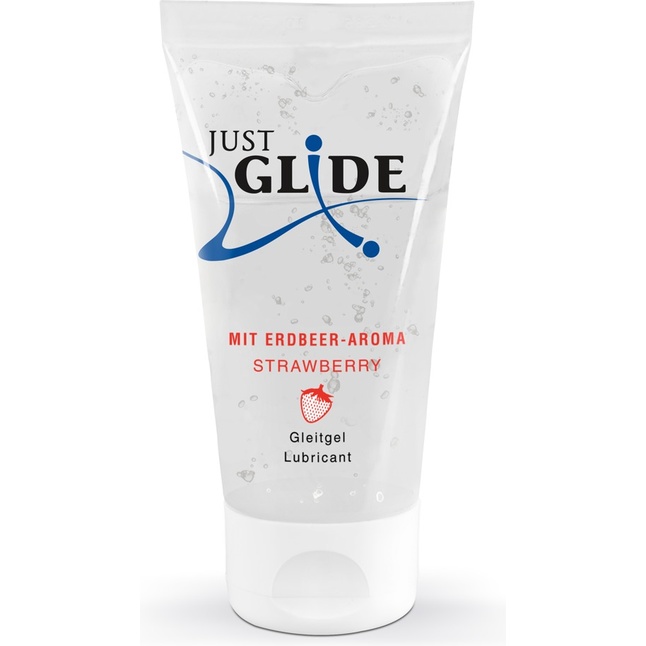 Лубрикант на водной основе Just Glide Strawberry с ароматом клубники - 50 мл - Just Glide