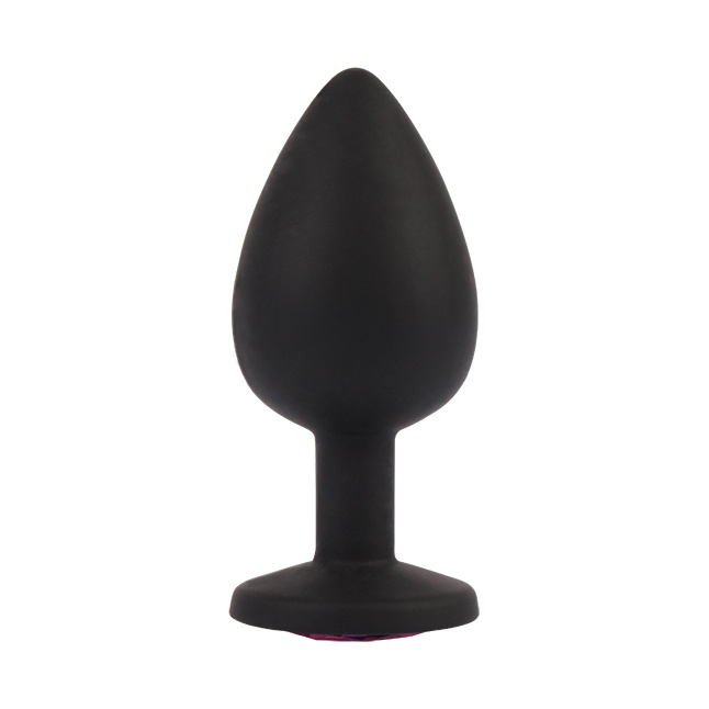 Черная анальная пробка с кристаллм Booty Fantasy Gem Plug L - 9,5 см - Senuelo. Фотография 3.