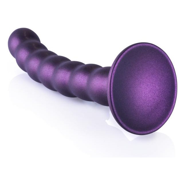 Фиолетовый фаллоимитатор Beaded G-Spot - 17 см - Ouch!. Фотография 5.