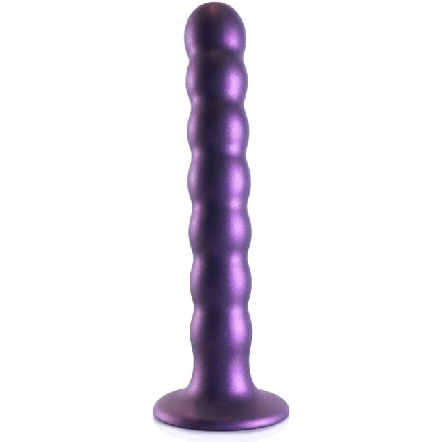 Фиолетовый фаллоимитатор Beaded G-Spot - 17 см - Ouch!. Фотография 7.
