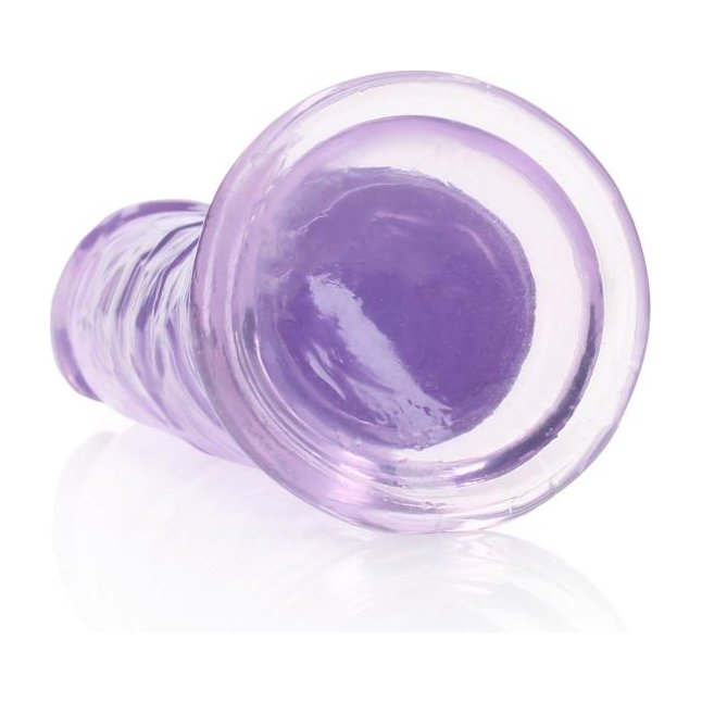 Фиолетовый фаллоимитатор Crystal Clear на присоске - 22 см - RealRock. Фотография 5.