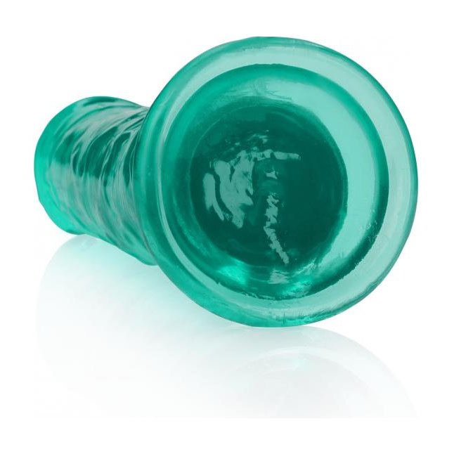 Зеленый фаллоимитатор Crystal Clear на присоске - 25 см - RealRock. Фотография 7.