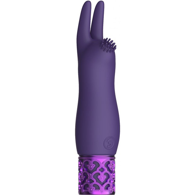 Фиолетовая перезаряжаемая вибпоруля Elegance - 11,8 см - Royal Gems