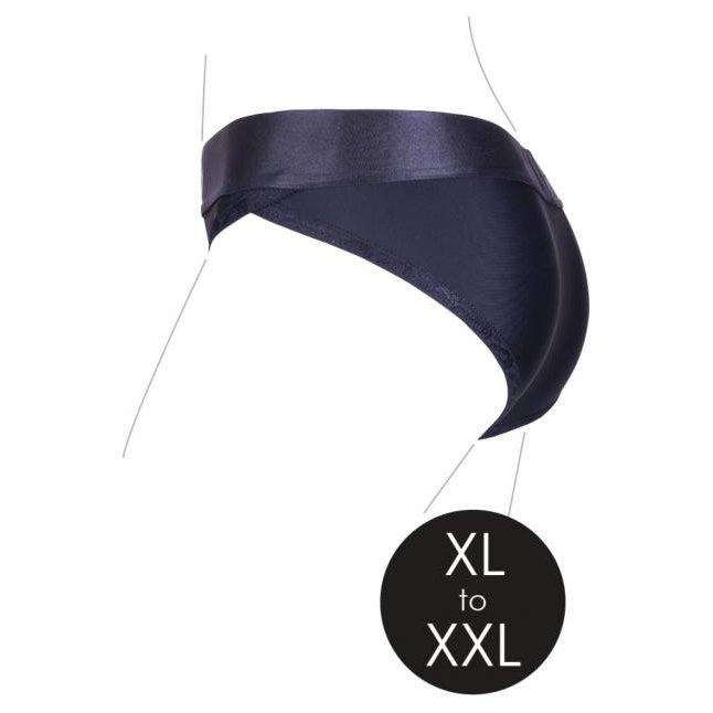 Черные трусики для страпона с вибропулей - размер XL-XXL - Ouch!. Фотография 13.