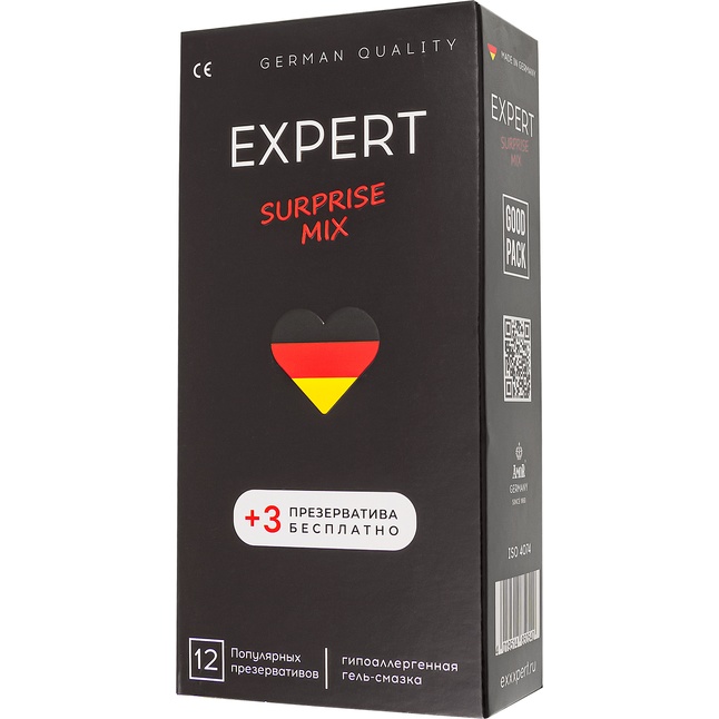 Презервативы EXPERT Surprise Mix - 12 шт.( 3 в подарок)