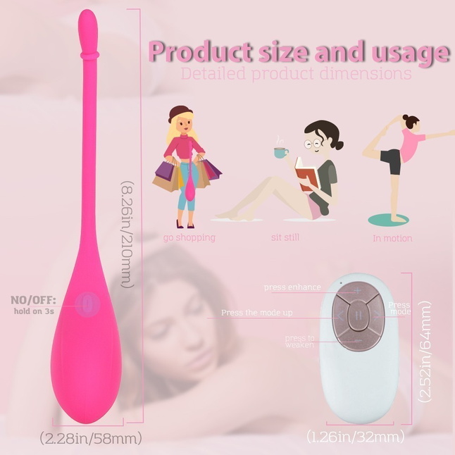 Ярко-розовый гладкий вагинальный виброшарик Ruby. Фотография 5.