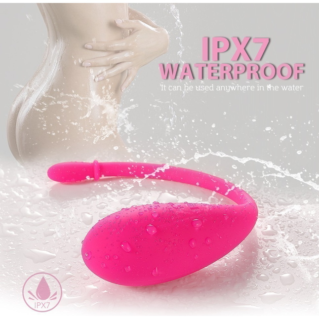 Ярко-розовый гладкий вагинальный виброшарик Ruby. Фотография 6.