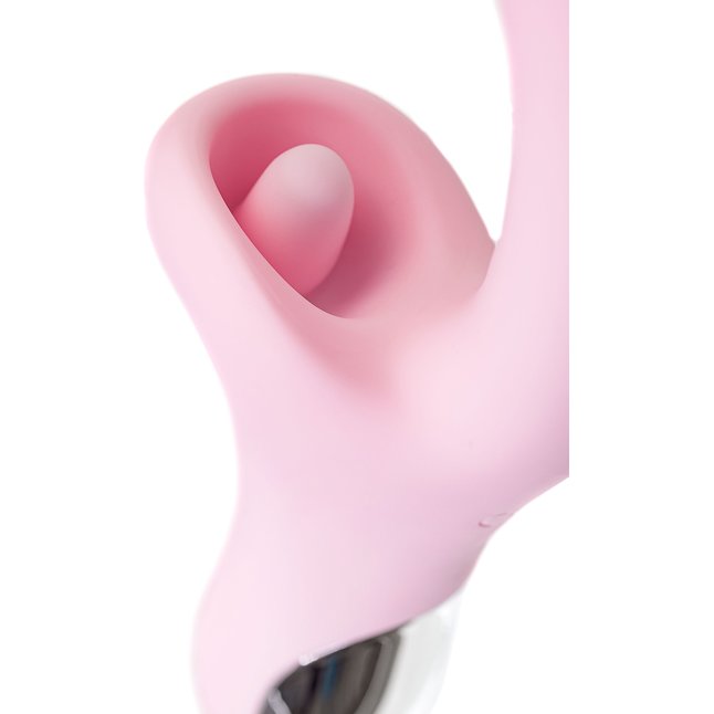 Розовый вибратор-кролик с ласкающим язычком Orali - 22 см. Фотография 25.