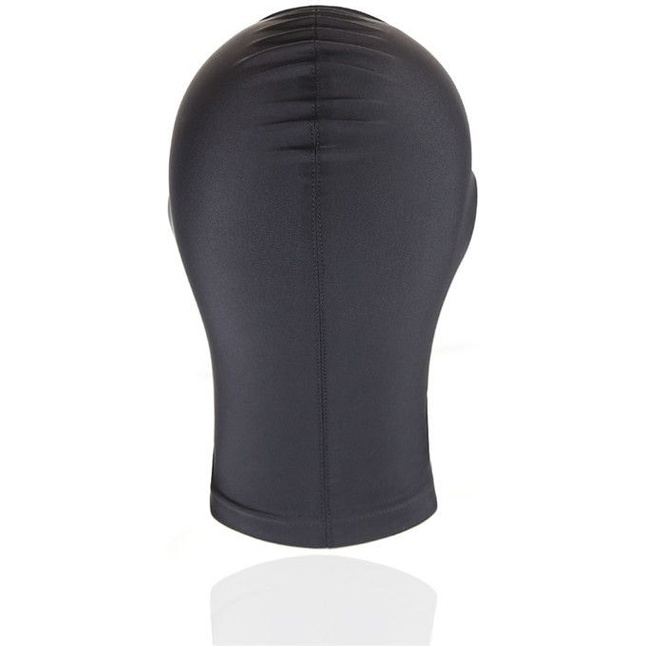 Черный текстильный шлем с прорезью для рта. Фотография 2.