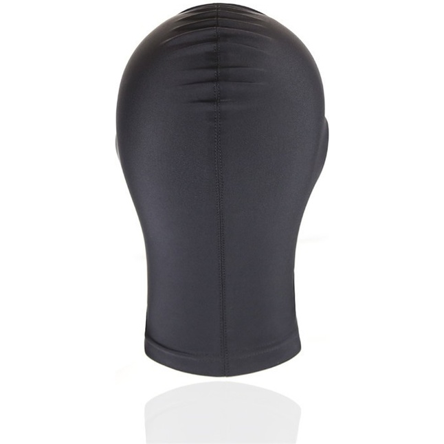Черный текстильный шлем с прорезью для глаз и рта. Фотография 2.