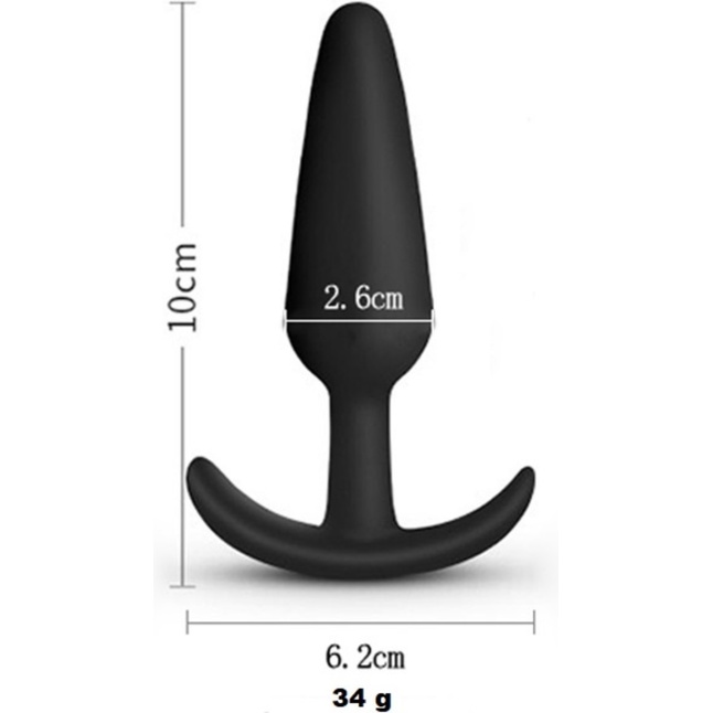 Черная силиконовая анальная пробка Soft-touch - 10 см - Оки-Чпоки. Фотография 4.