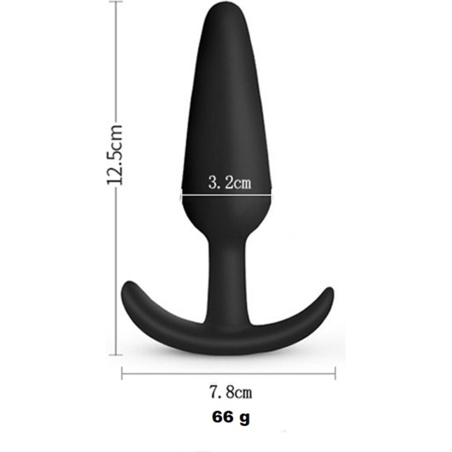 Черная силиконовая анальная пробка Soft-touch - 12,5 см - Оки-Чпоки. Фотография 4.