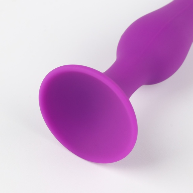 Фиолетовая коническая силиконовая анальная пробка Soft - 10,5 см - Оки-Чпоки. Фотография 3.