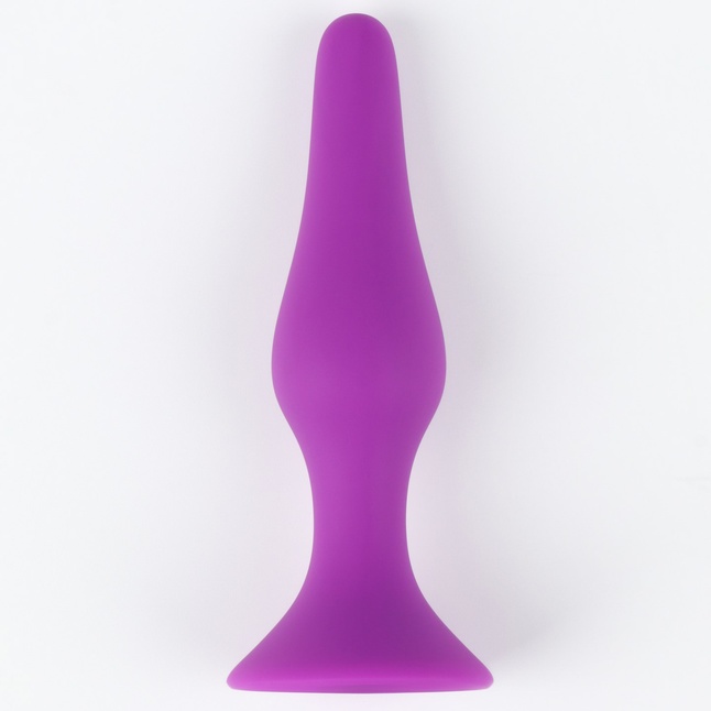 Фиолетовая коническая силиконовая анальная пробка Soft - 13 см - Оки-Чпоки