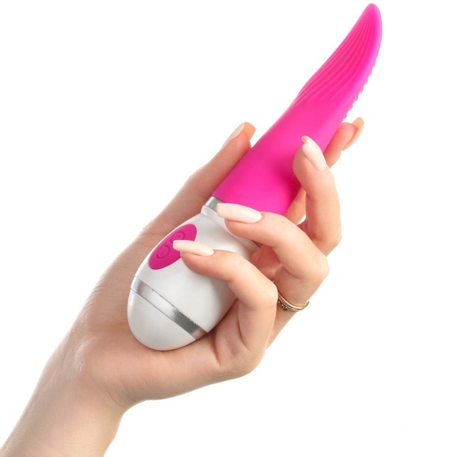 Ярко-розовый вибратор-язык Tongue Lick - 16,5 см - Оки-Чпоки. Фотография 2.