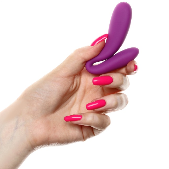 Фиолетовый стимулятор для пар с вибропулей - Оки-Чпоки. Фотография 3.