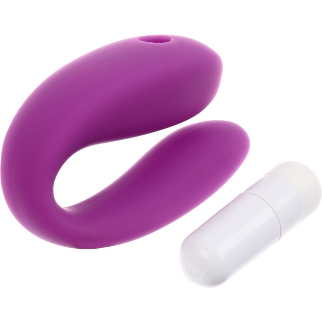 Фиолетовый стимулятор для пар с вибропулей - Оки-Чпоки