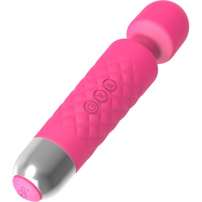 Розовый wand-вибратор с подвижной головкой - 20,4 см - Оки-Чпоки. Фотография 2.