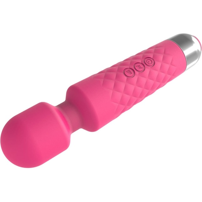 Розовый wand-вибратор с подвижной головкой - 20,4 см - Оки-Чпоки. Фотография 3.