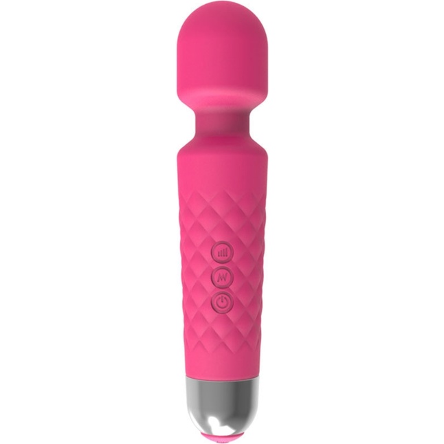 Розовый wand-вибратор с подвижной головкой - 20,4 см - Оки-Чпоки