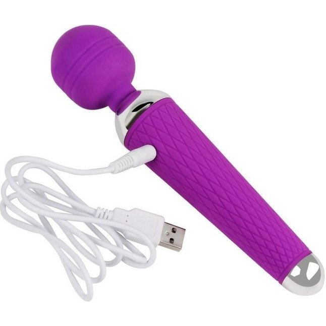 Фиолетовый wand-вибратор - 20 см - Оки-Чпоки. Фотография 7.