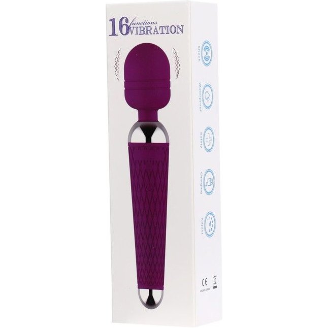 Фиолетовый wand-вибратор - 20 см - Оки-Чпоки. Фотография 9.
