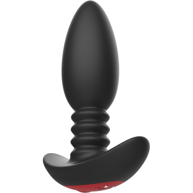 Черная анальная вибропробка Anal Vibrator с пультом ДУ - 13,5 см. Фотография 12.