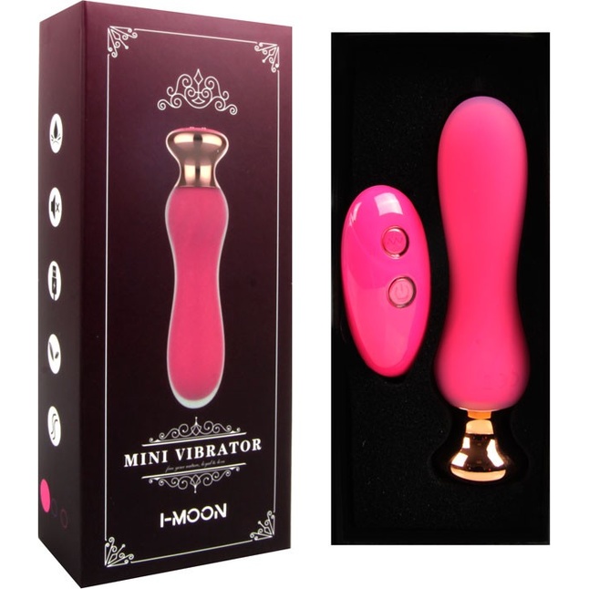 Розовый мини-вибратор Mini Vibrator с пультом ДУ - 12,5 см. Фотография 2.