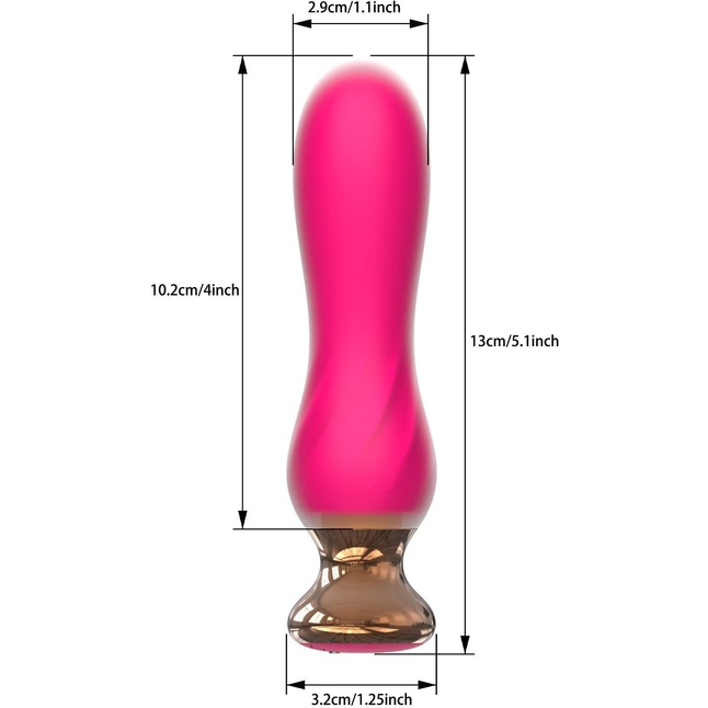 Розовый мини-вибратор Mini Vibrator с пультом ДУ - 12,5 см. Фотография 3.