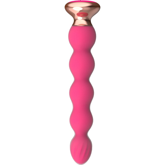 Розовый вибратор-ёлочка Mini Vibrator с пультом ДУ - 19 см. Фотография 7.