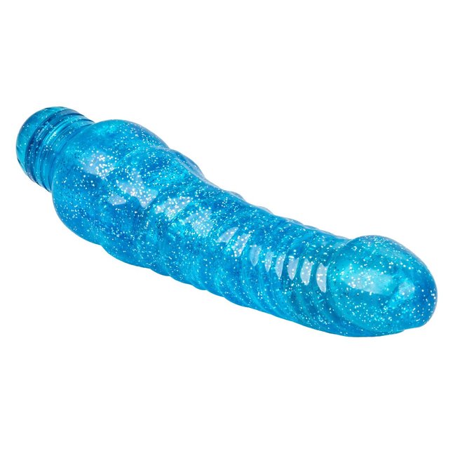 Синий вибратор-реалистик Sparkle Glitter Jack - 18,25 см - Sparkle. Фотография 5.