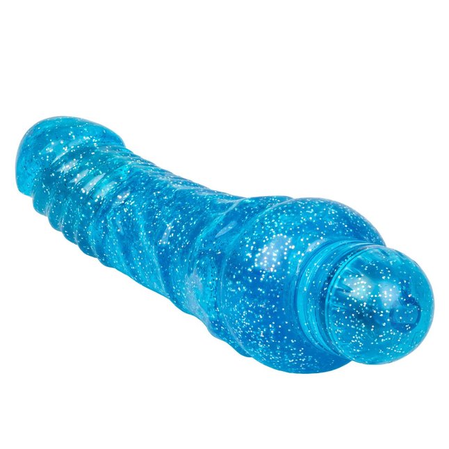 Синий вибратор-реалистик Sparkle Glitter Jack - 18,25 см - Sparkle. Фотография 7.