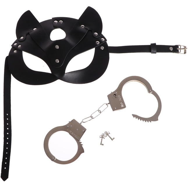Эротический набор «Твоя кошечка»: маска и наручники - Страна Карнавалия. Фотография 3.