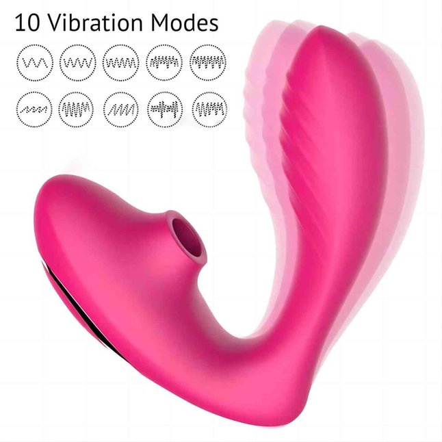 Розовый вибромассажер Clitoral Sucking Vibrator OG для стимуляции клитора и точки G. Фотография 4.