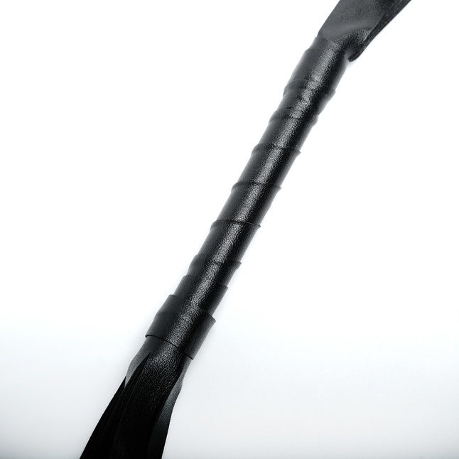 Черная плеть из эко-кожи с витой ручкой - 55 см - Оки-Чпоки. Фотография 4.