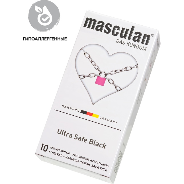Ультрапрочные презервативы Masculan Ultra Safe Black - 10 шт. Фотография 2.